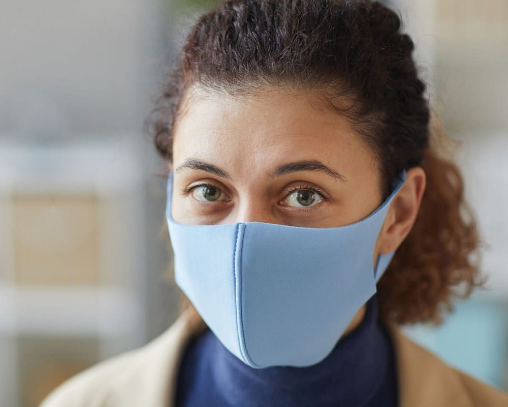 Woman wearing mask
